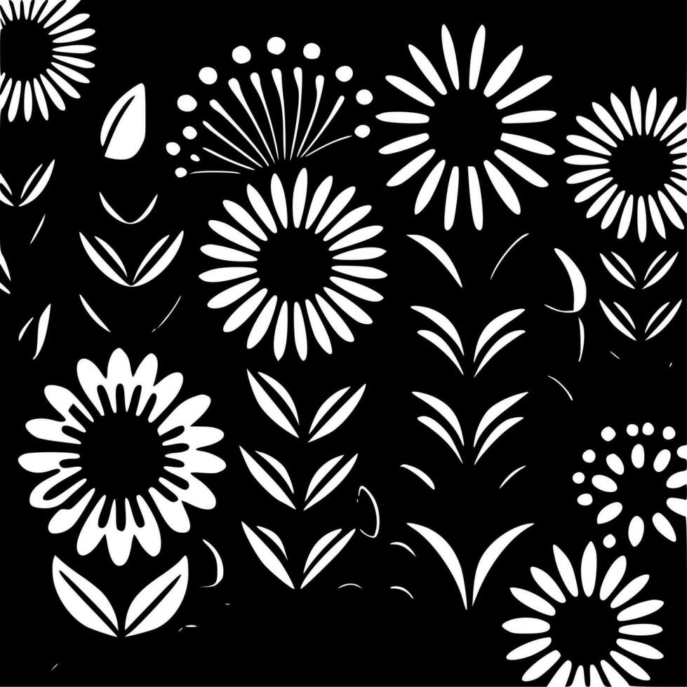 Flower Pattern, Minimalist and Simple Silhouette - Vector illustration