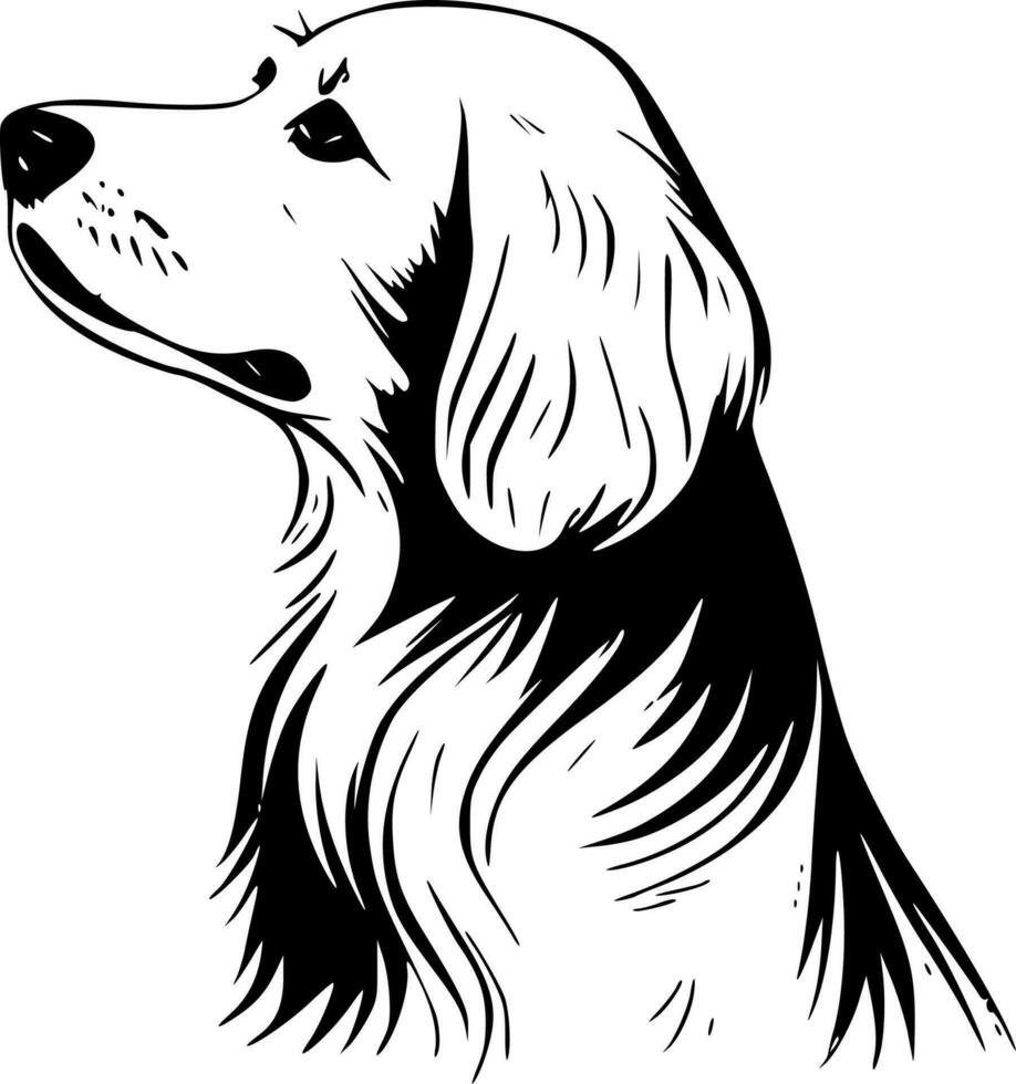 Golden Retriever, Black and White Vector illustration