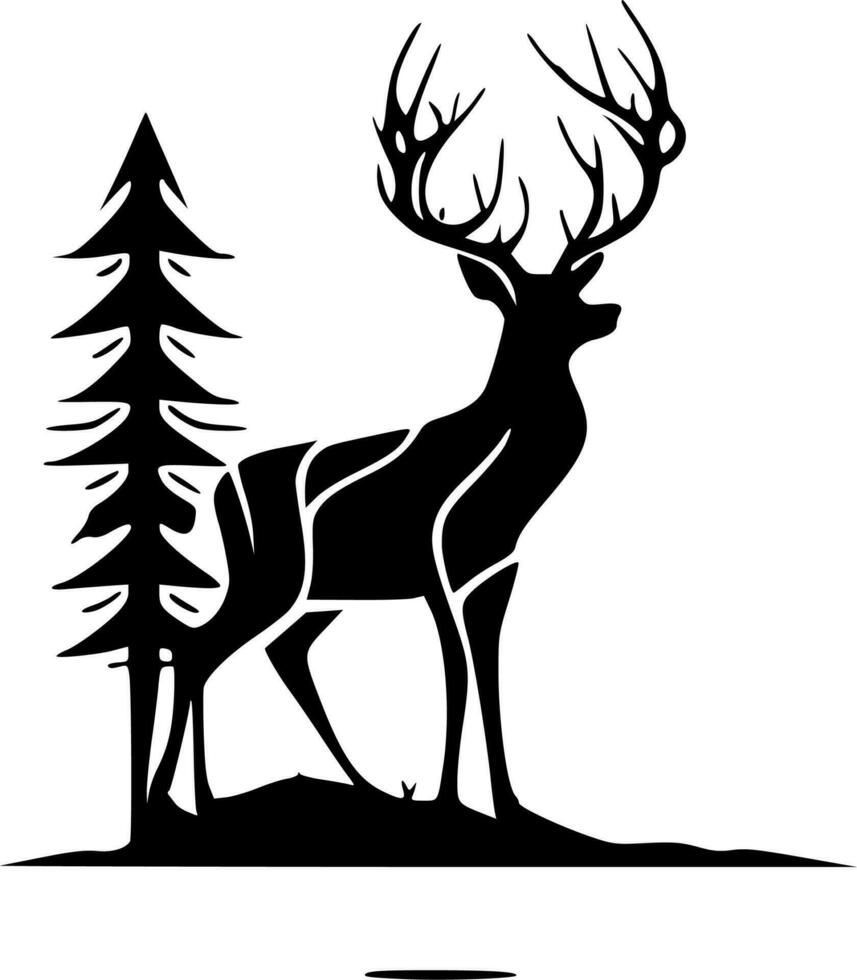 Deer, Minimalist and Simple Silhouette - Vector illustration