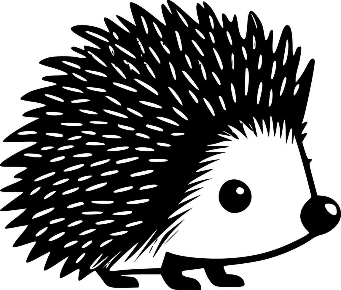 Hedgehog - Black and White Isolated Icon - Vector illustration