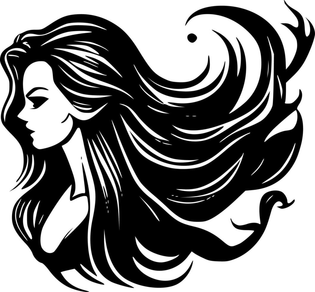 Mermaid - Minimalist and Flat Logo - Vector illustration