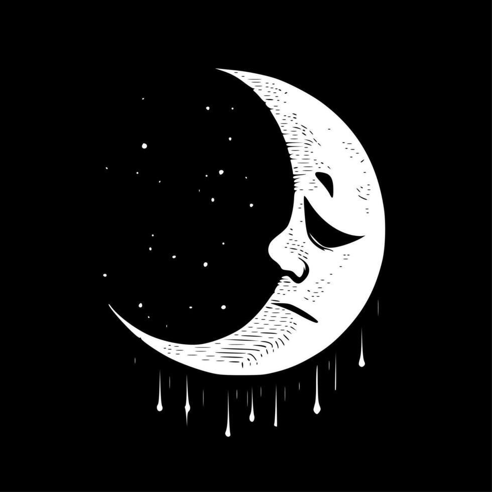 Moon, Minimalist and Simple Silhouette - Vector illustration