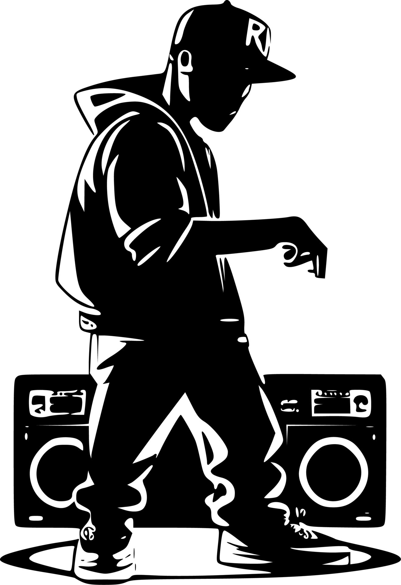 Hip Hop, Black and White Vector illustration 23567821 Vector Art at