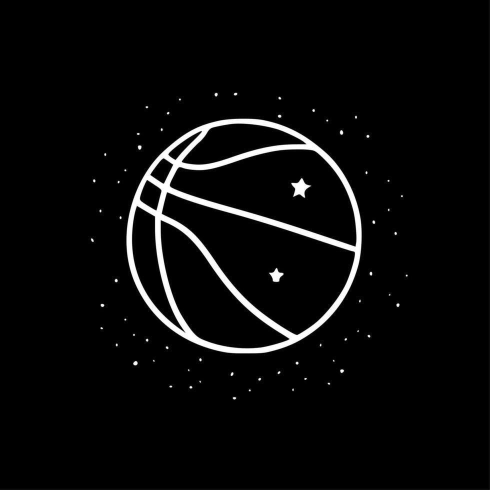 Basketball, Black and White Vector illustration