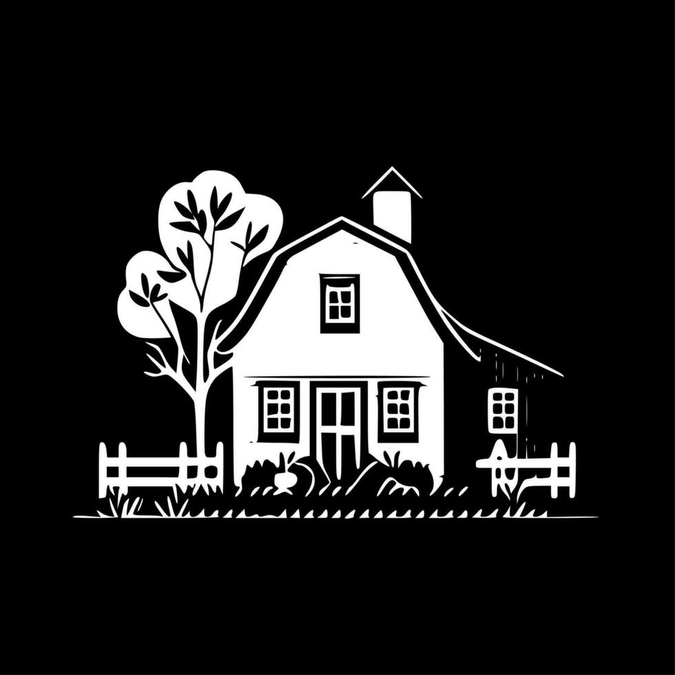 Farmhouse, Minimalist and Simple Silhouette - Vector illustration