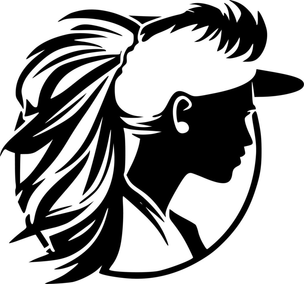 Softball - Minimalist and Flat Logo - Vector illustration