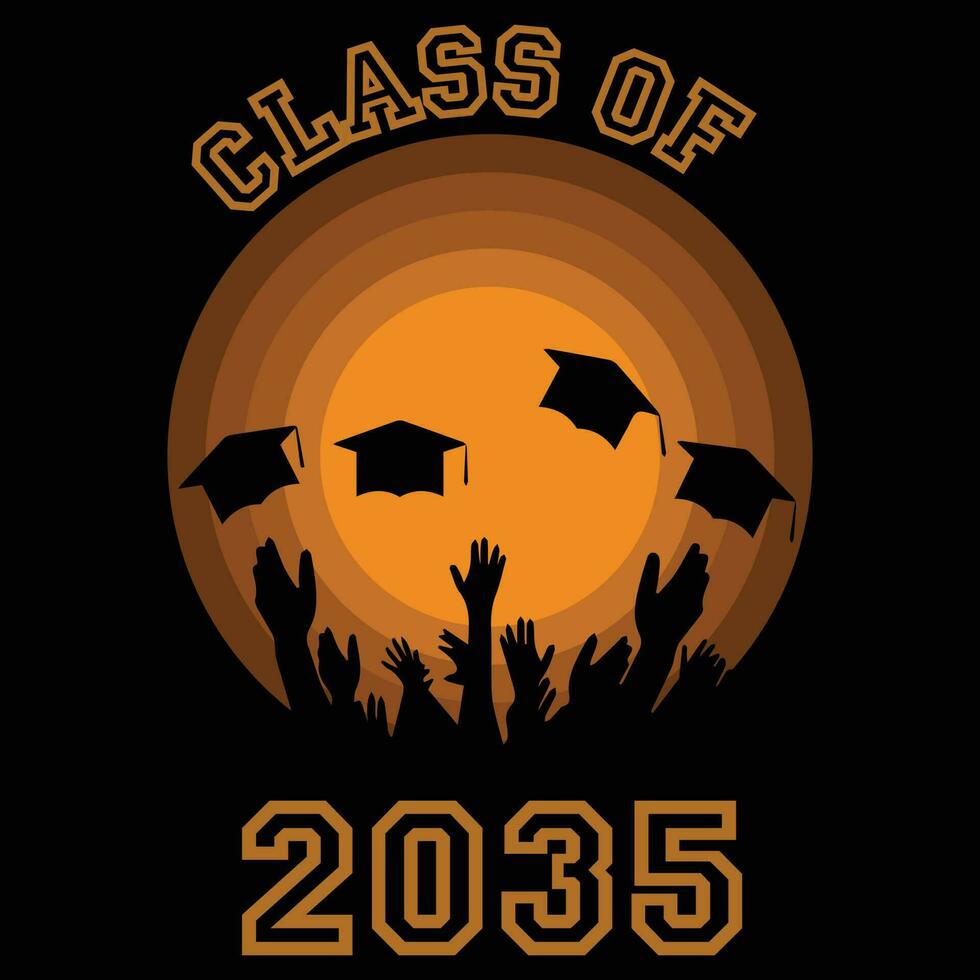 Class of 2035 trendy T shirt design vector