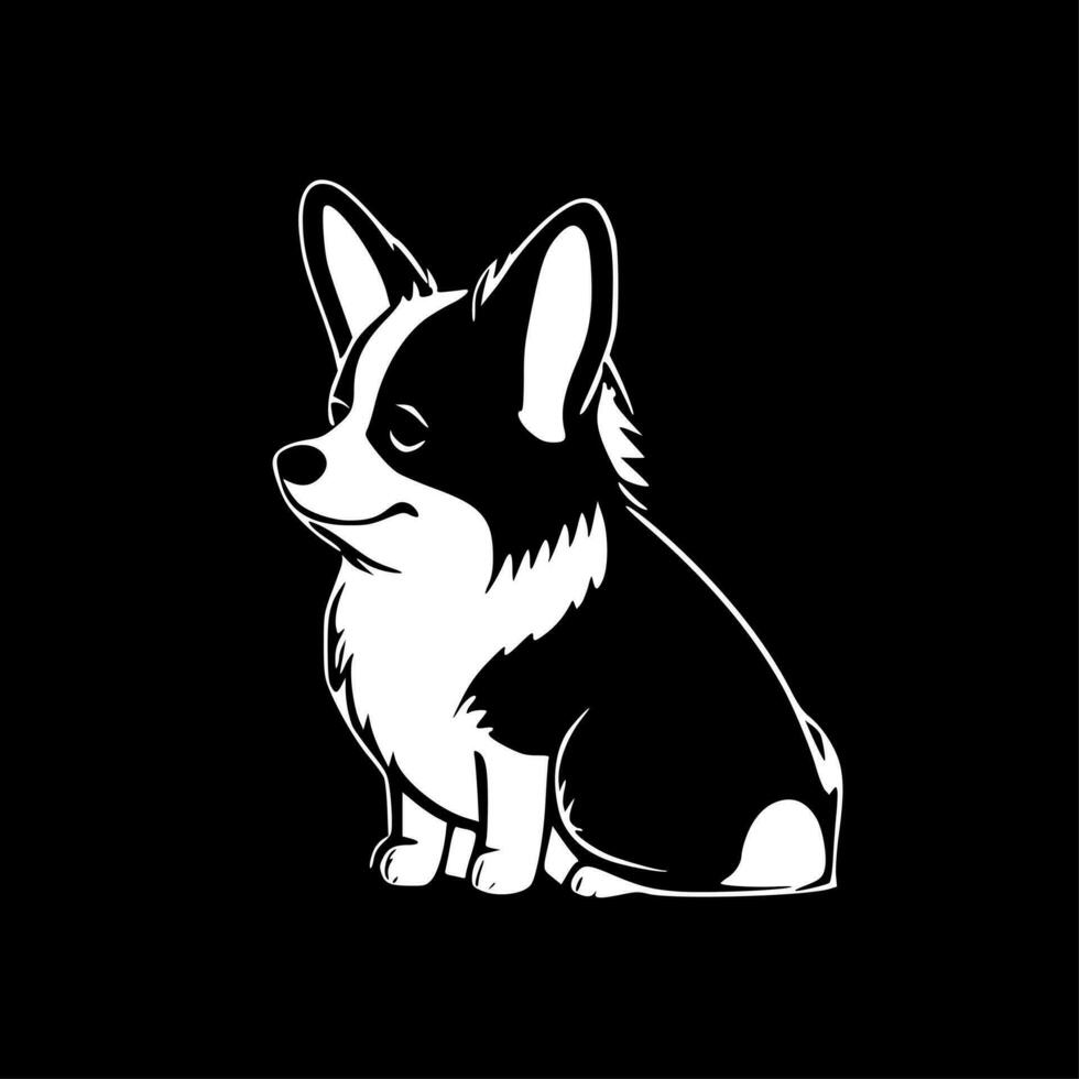 corgi - minimalista y plano logo - vector ilustración