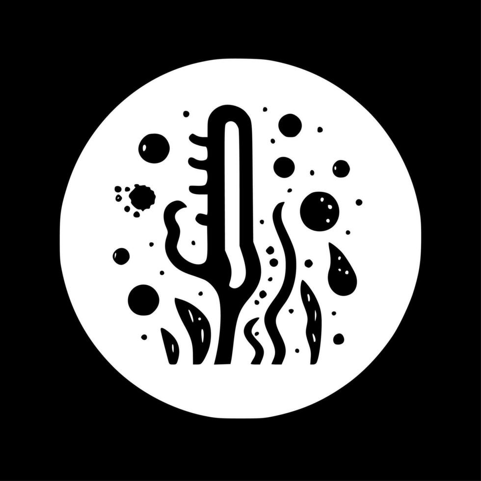 bacterias - negro y blanco aislado icono - vector ilustración