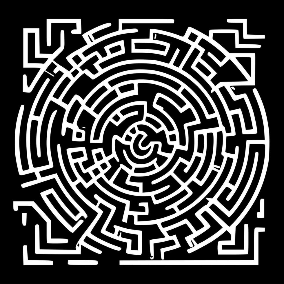 Mazes, Black and White Vector illustration