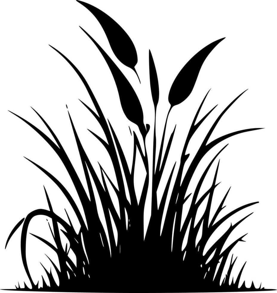 Grass, Minimalist and Simple Silhouette - Vector illustration