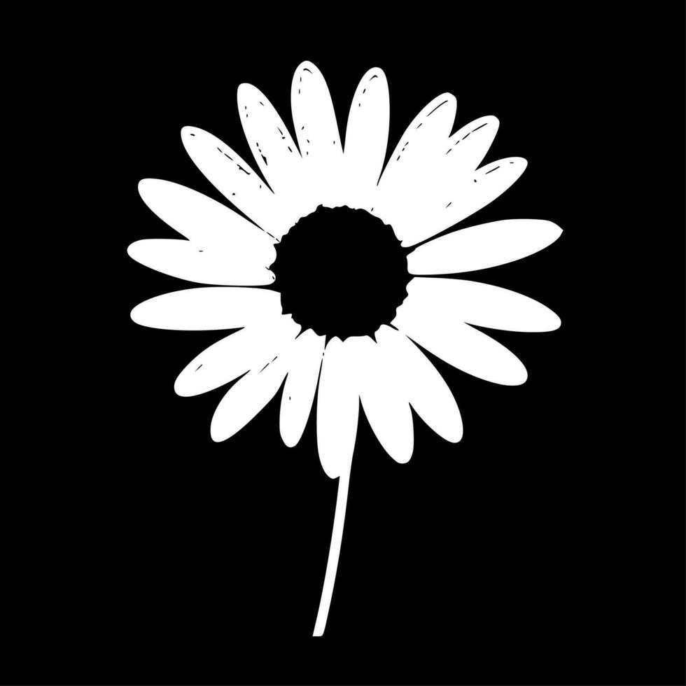 Daisy, Black and White Vector illustration