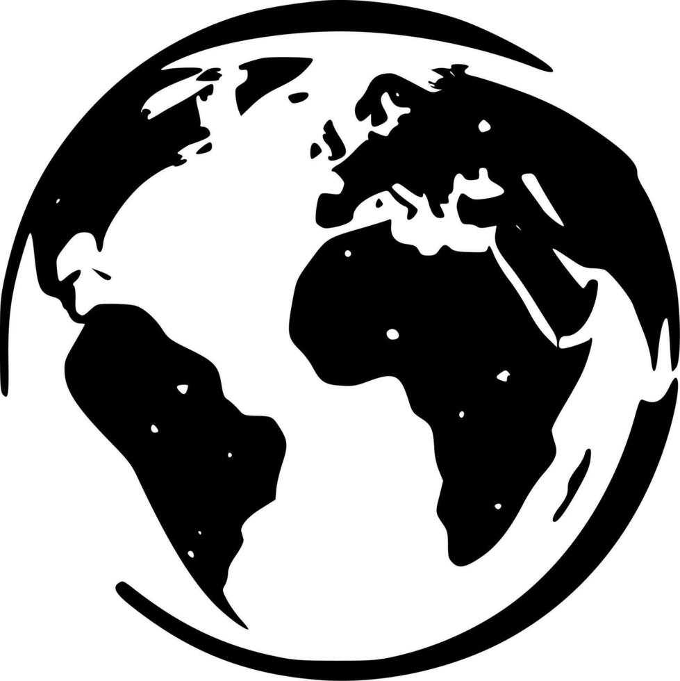 Earth, Black and White Vector illustration