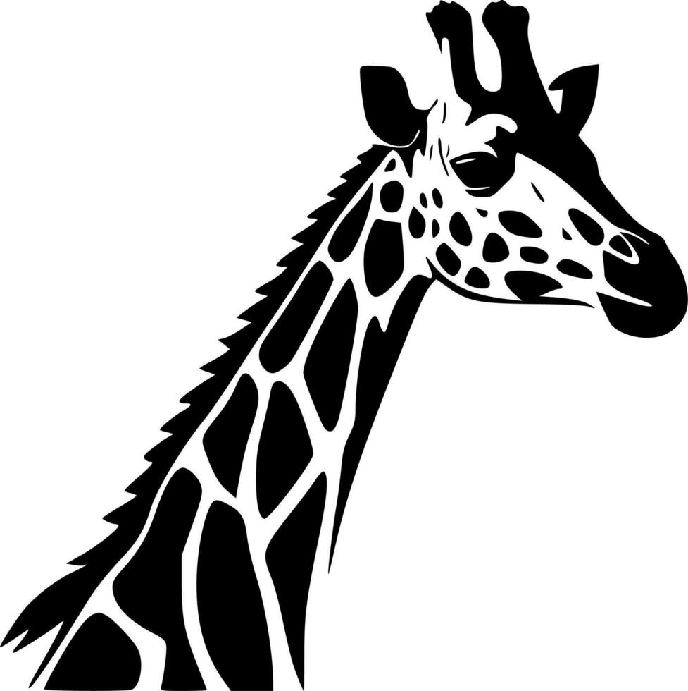 jirafa - minimalista y plano logo - vector ilustración