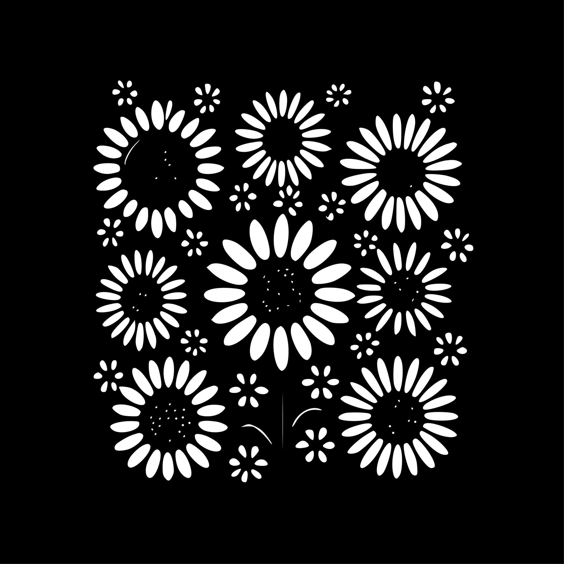 flower-pattern-black-and-white-isolated-icon-vector-illustration
