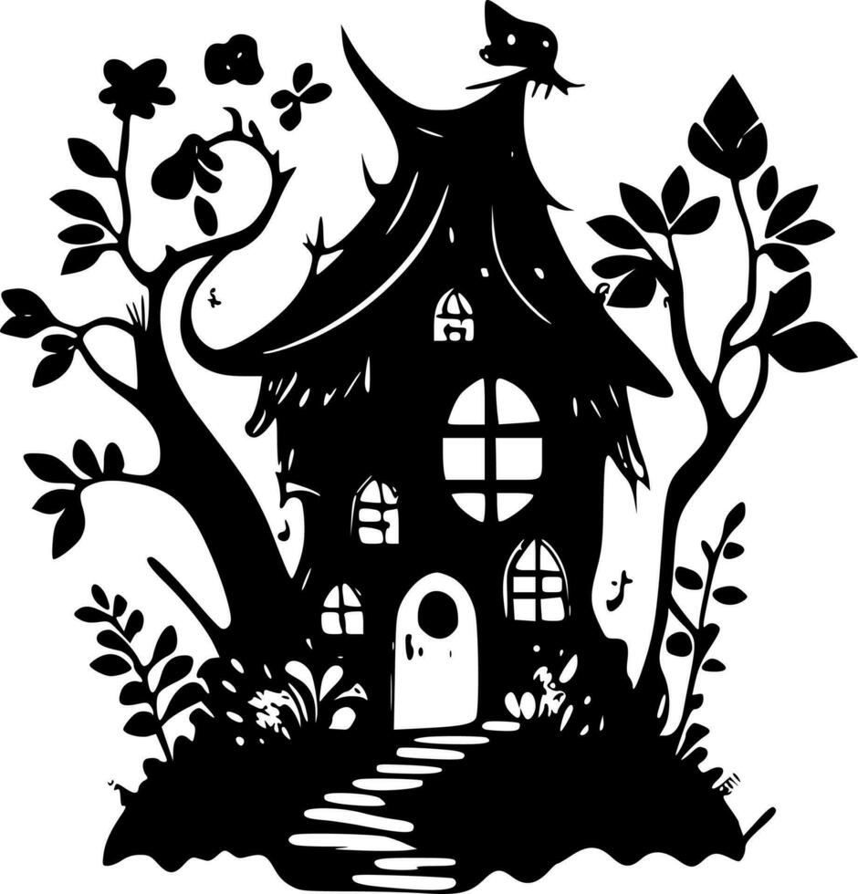 Fairy House - Minimalist and Flat Logo - Vector illustration
