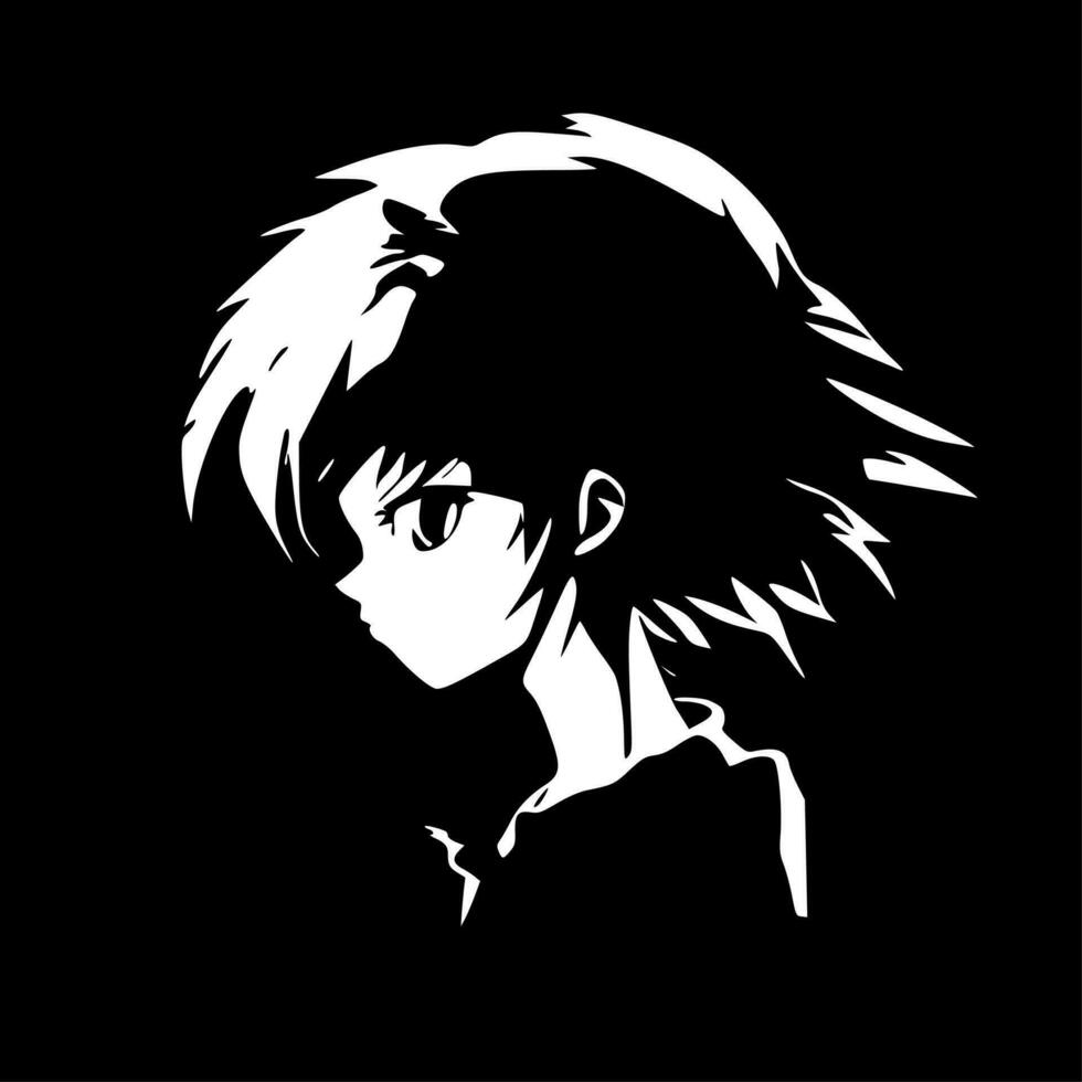 Anime - Black and White Isolated Icon - Vector illustration 24567176 Vector  Art at Vecteezy