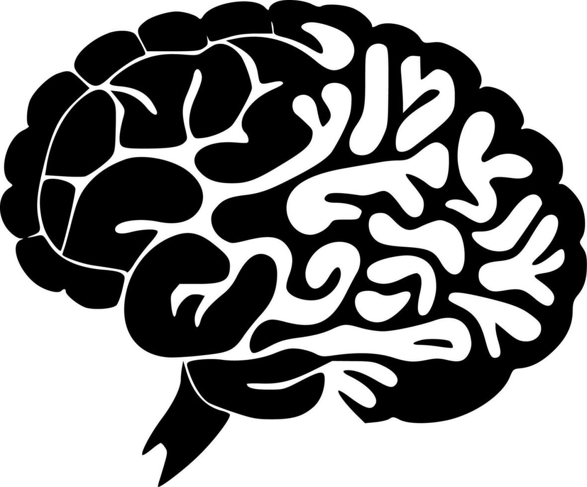 Brain, Minimalist and Simple Silhouette - Vector illustration