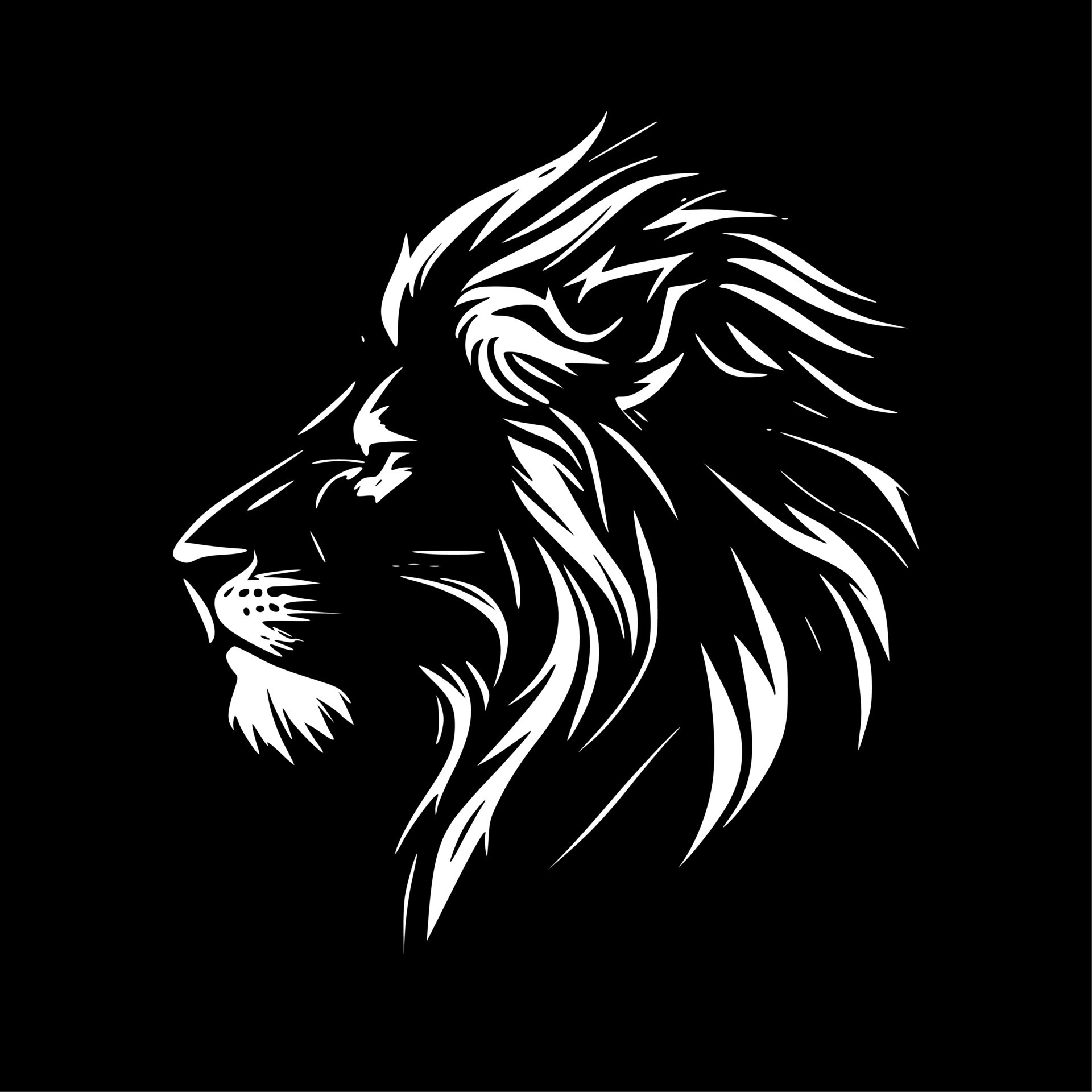 Lion - Black and White Isolated Icon - Vector illustration 23568463