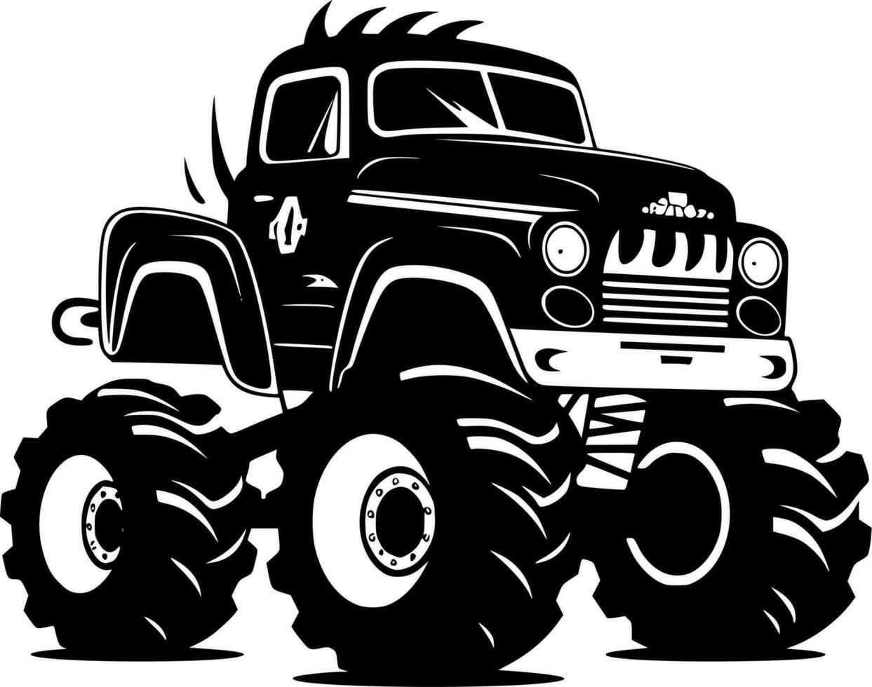 Monster Truck, Minimalist and Simple Silhouette - Vector illustration
