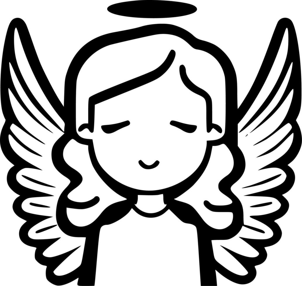 ángel - minimalista y plano logo - vector ilustración