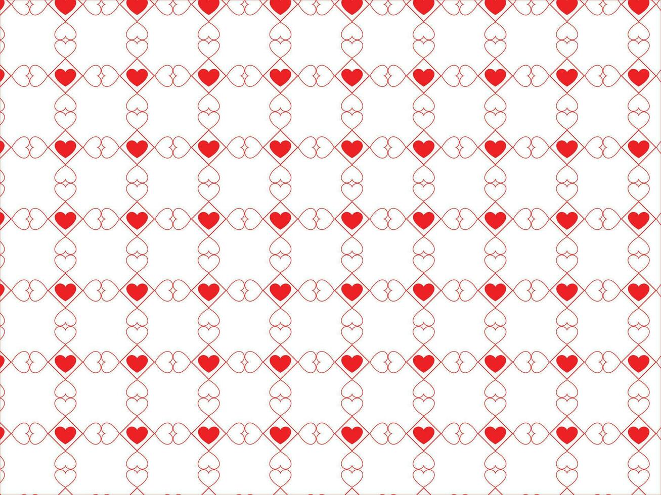 red heart seamless pattern vector on white background for Valentine's day and mother's day