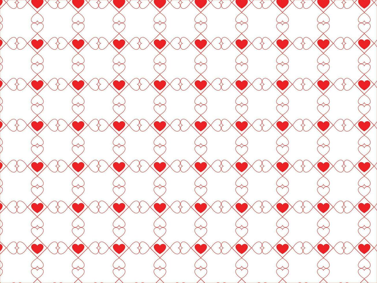 red heart seamless pattern vector on white background for Valentine's day and mother's day