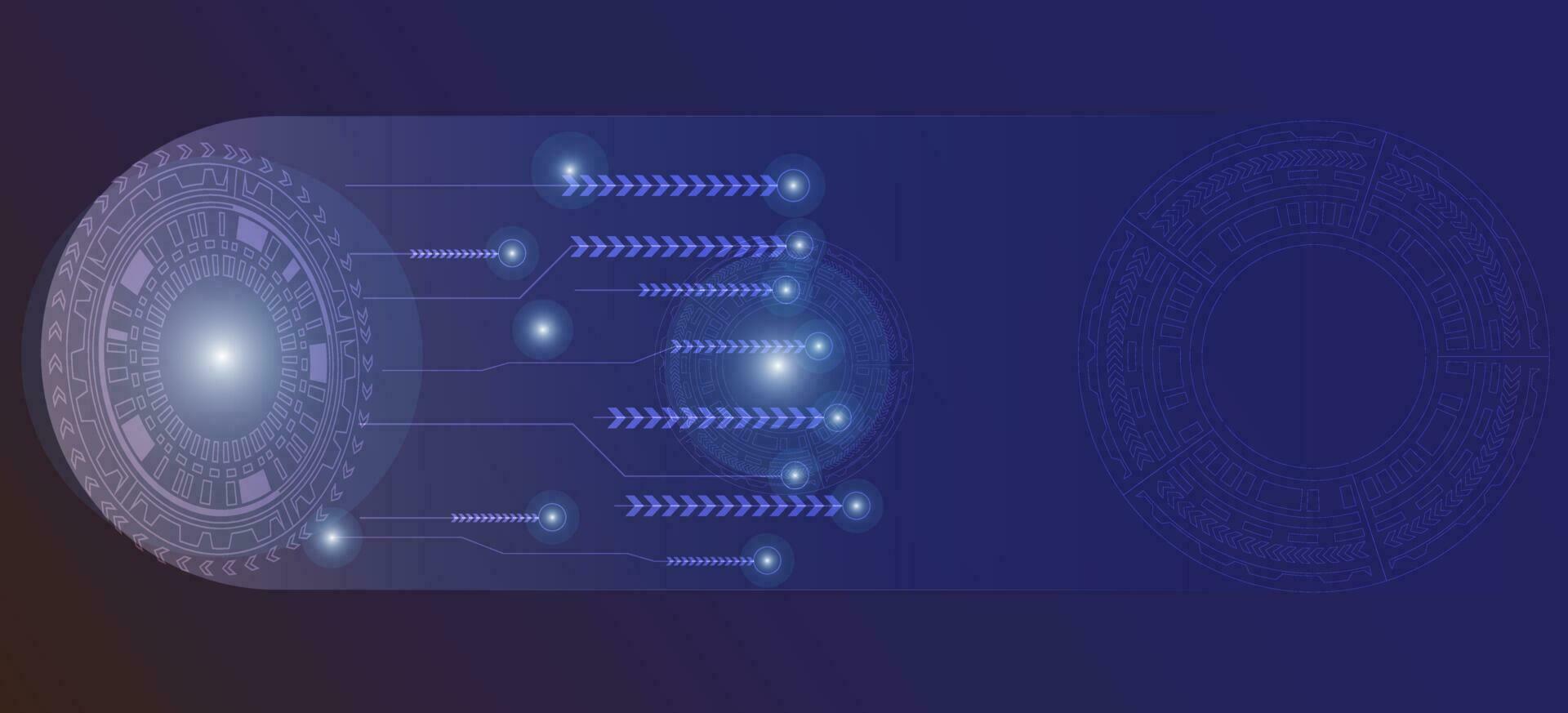 abstract background innovation concept to connection vector illustration, digital futuristic circle and shape and white glowing light and various technological elements technology high speed