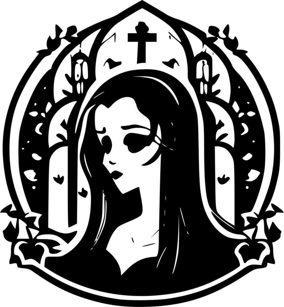Gothic, Black and White Vector illustration