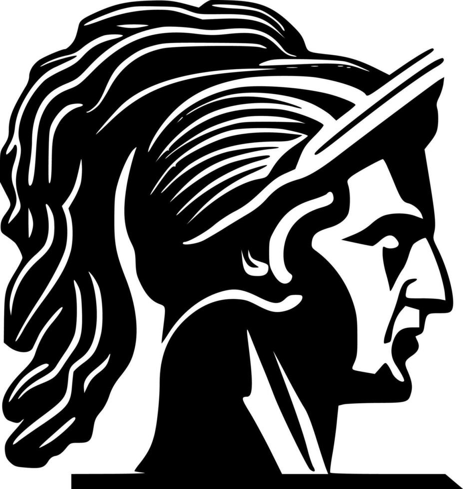 Greek, Black and White Vector illustration