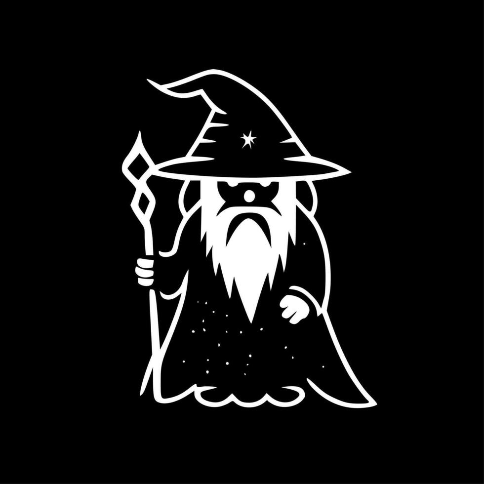 Wizard - Black and White Isolated Icon - Vector illustration