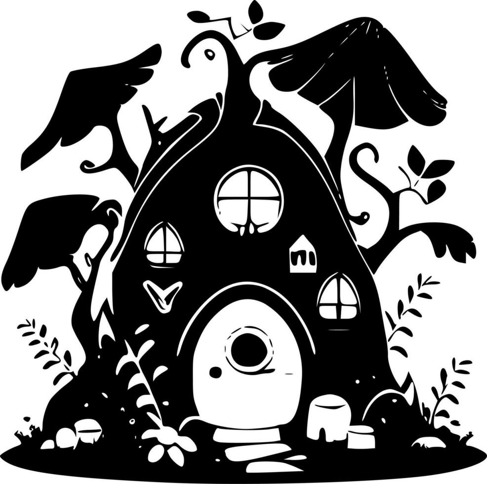 Fairy House - High Quality Vector Logo - Vector illustration ideal for T-shirt graphic