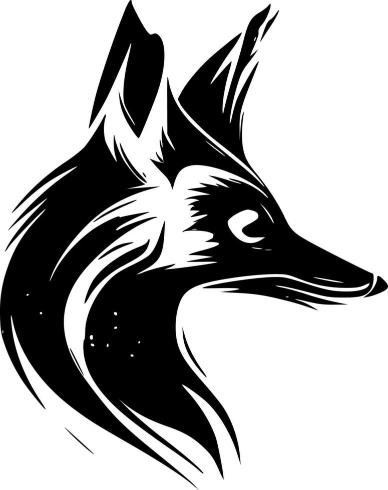 Fox - Black and White Isolated Icon - Vector illustration