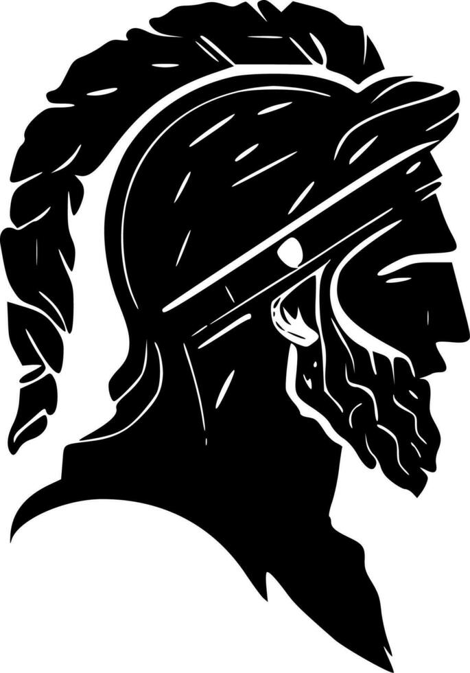 Greek, Minimalist and Simple Silhouette - Vector illustration