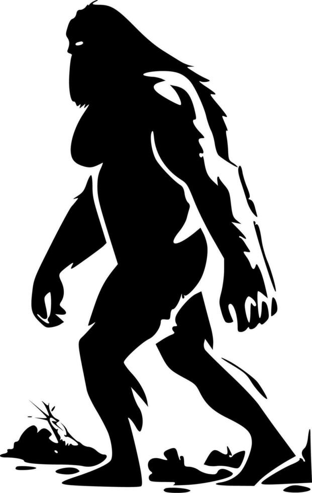 Bigfoot - Black and White Isolated Icon - Vector illustration