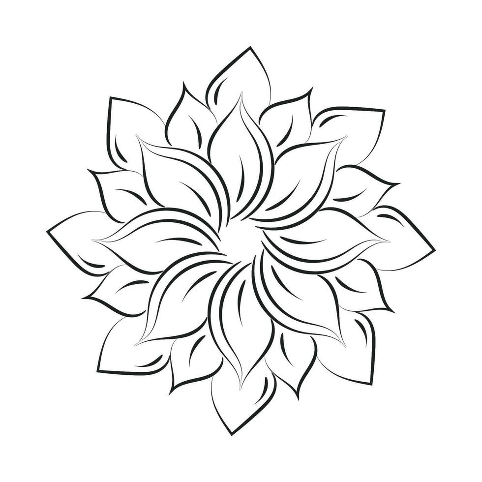 diseño de arte mandala en círculo. diseño de mandala simple arte de mandala floral hermosa obra de arte de mandala vector