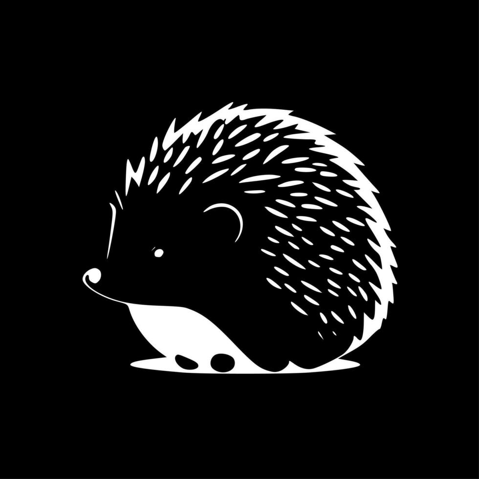 Hedgehog, Black and White Vector illustration