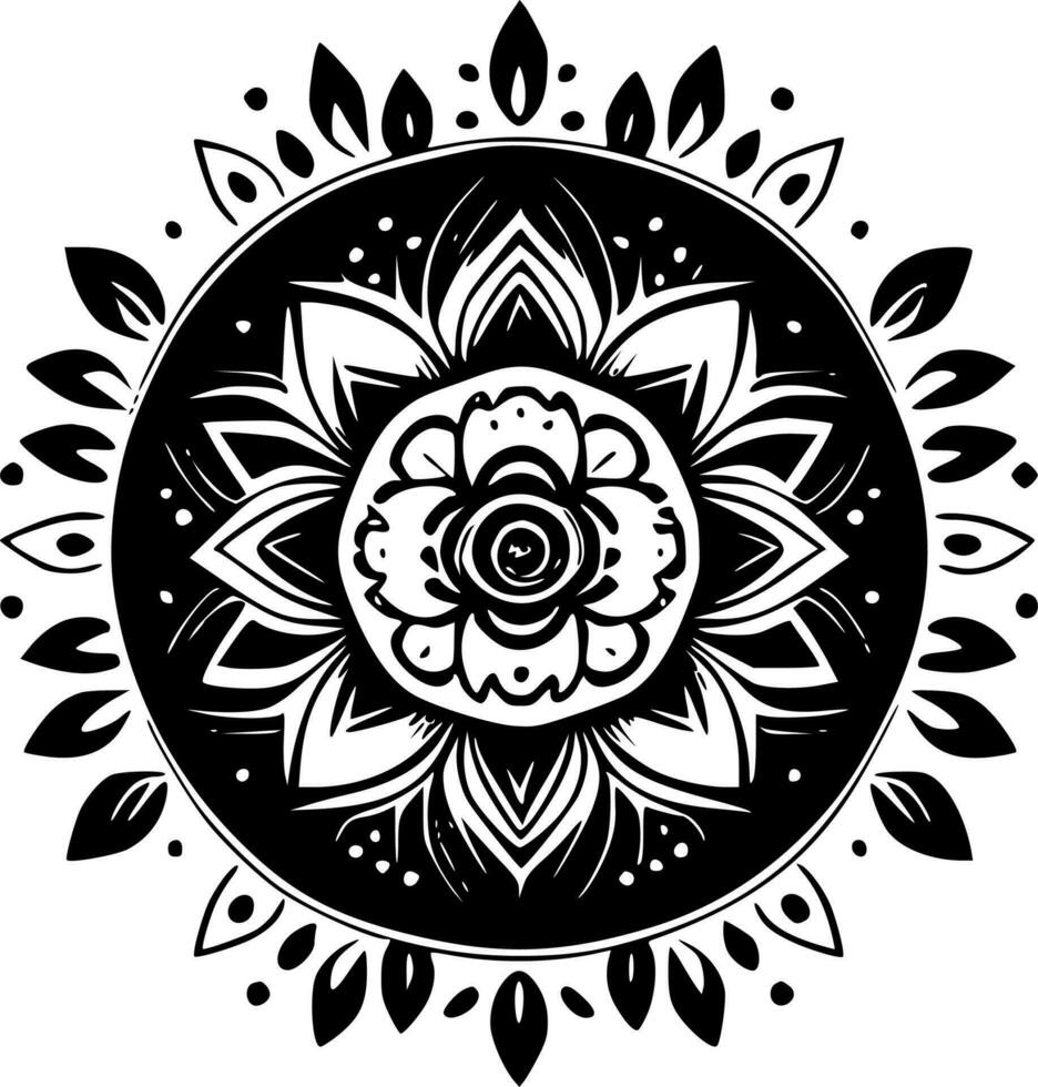 Mandala - Minimalist and Flat Logo - Vector illustration