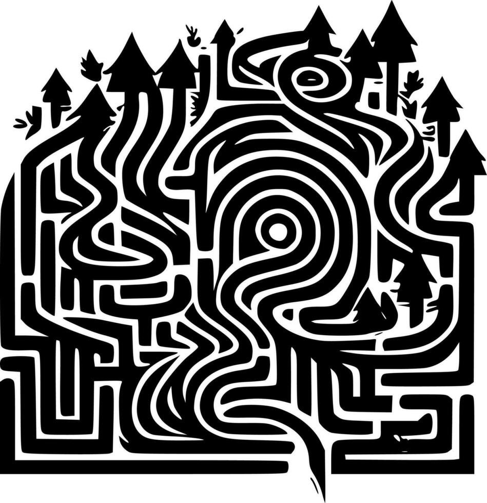 Mazes, Black and White Vector illustration