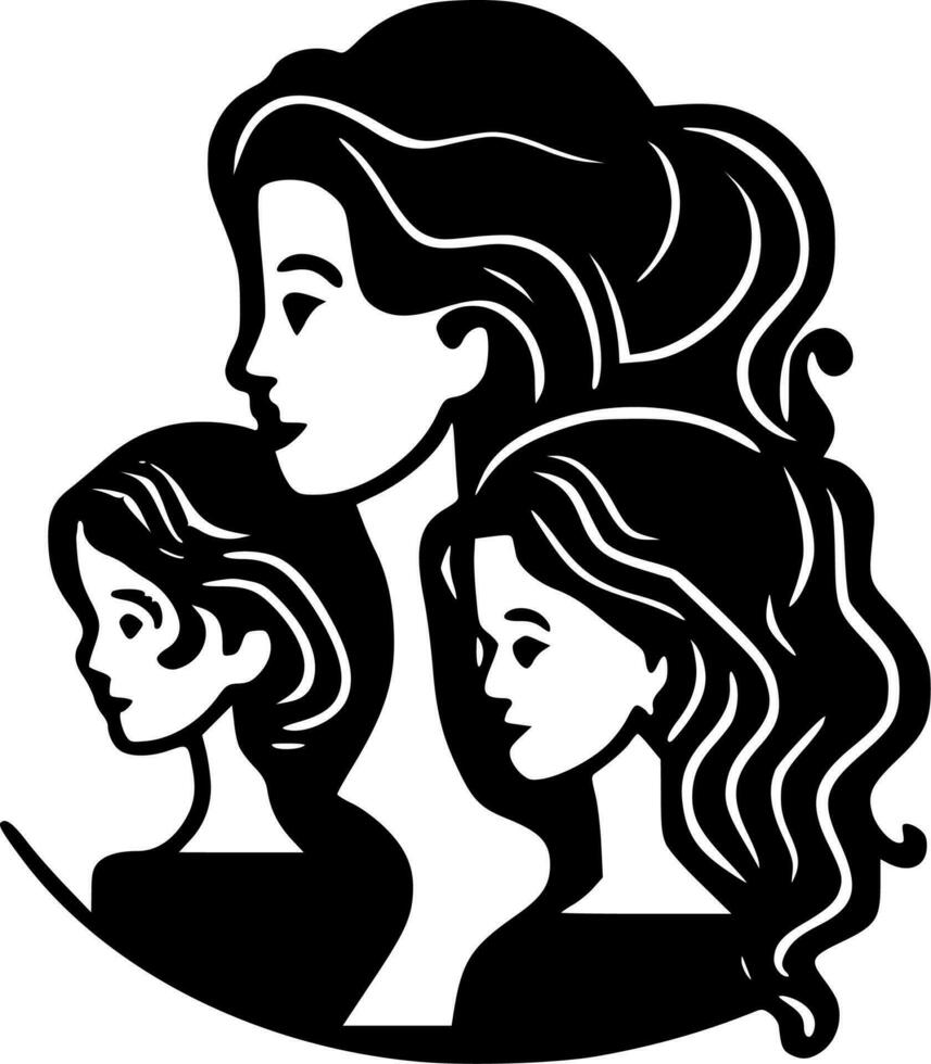 Mothers, Minimalist and Simple Silhouette - Vector illustration