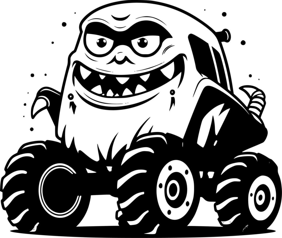 Monster Truck, Minimalist and Simple Silhouette - Vector illustration