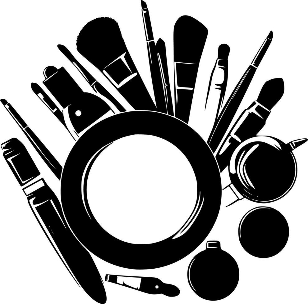 maquillaje - minimalista y plano logo - vector ilustración