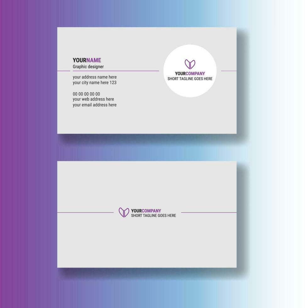 Professional Simple Business Card White vector