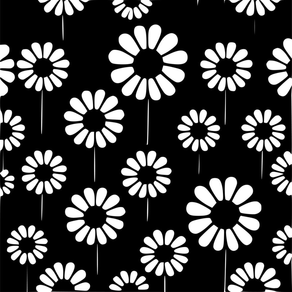 Flower Pattern, Minimalist and Simple Silhouette - Vector illustration ...