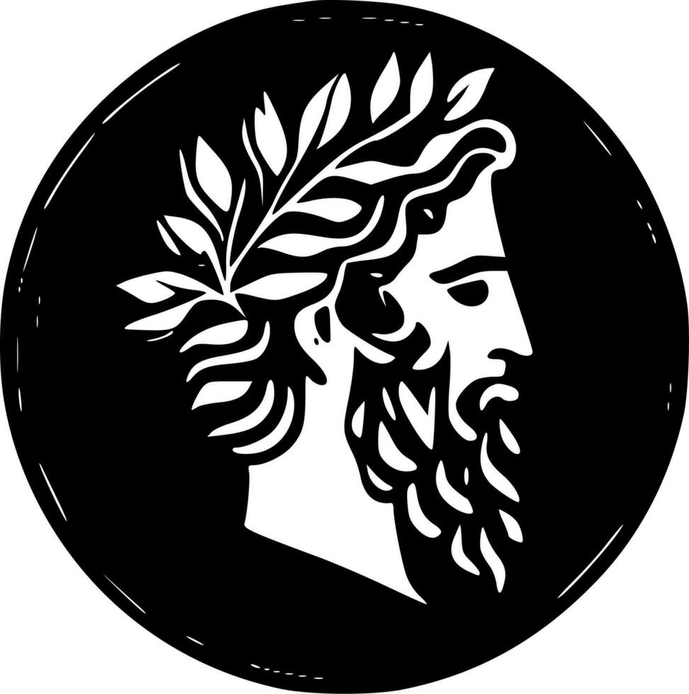 Greek, Minimalist and Simple Silhouette - Vector illustration