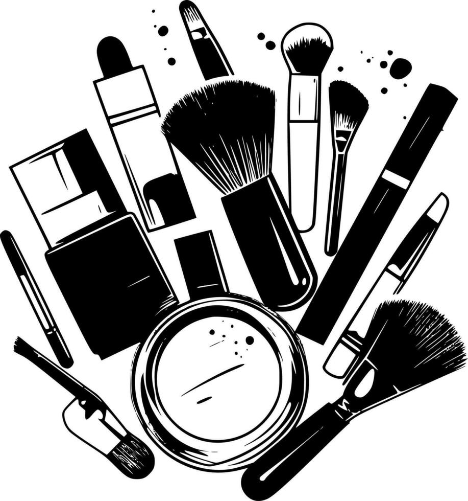 maquillaje - minimalista y plano logo - vector ilustración