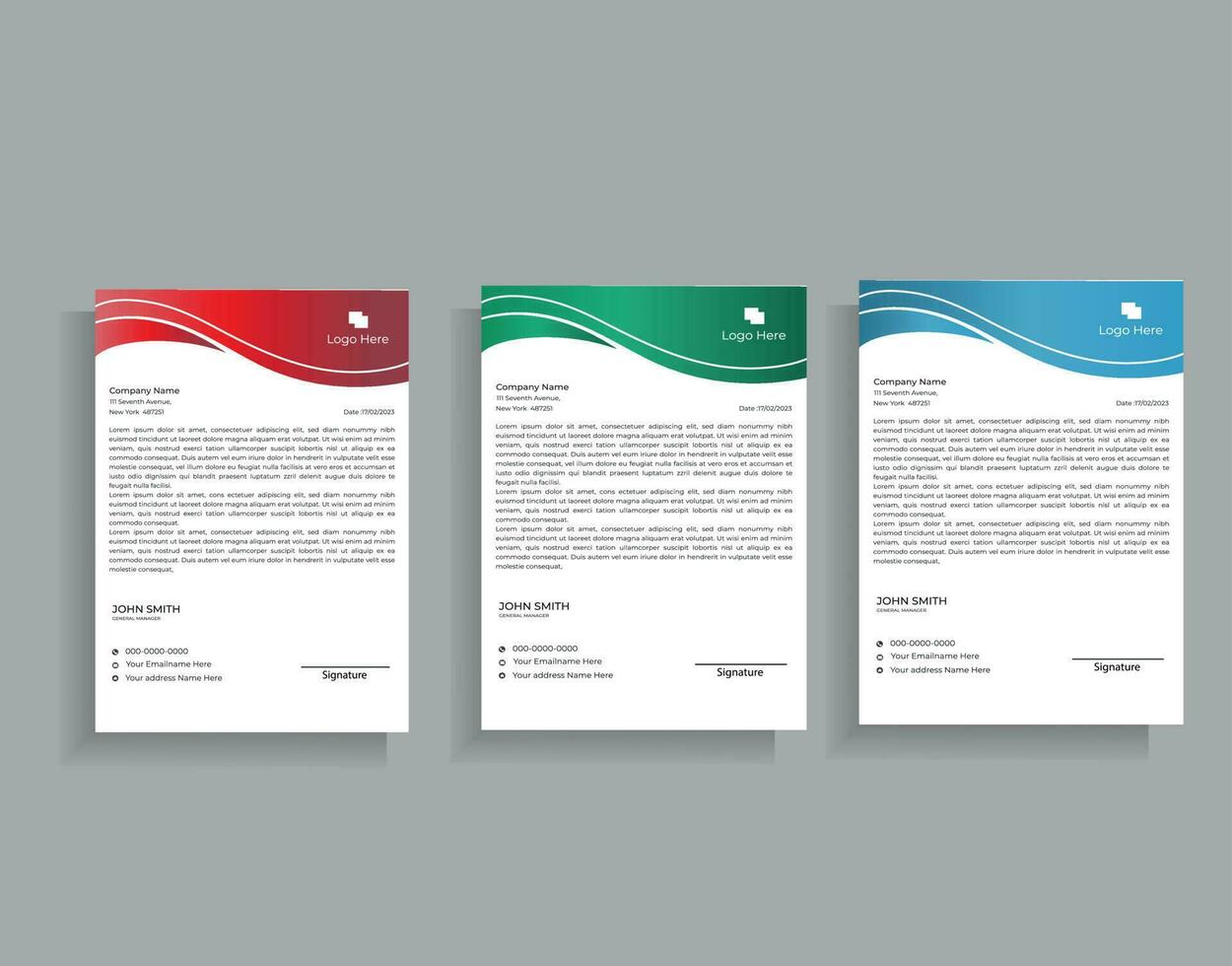 modern business letterhead in abstract design vector