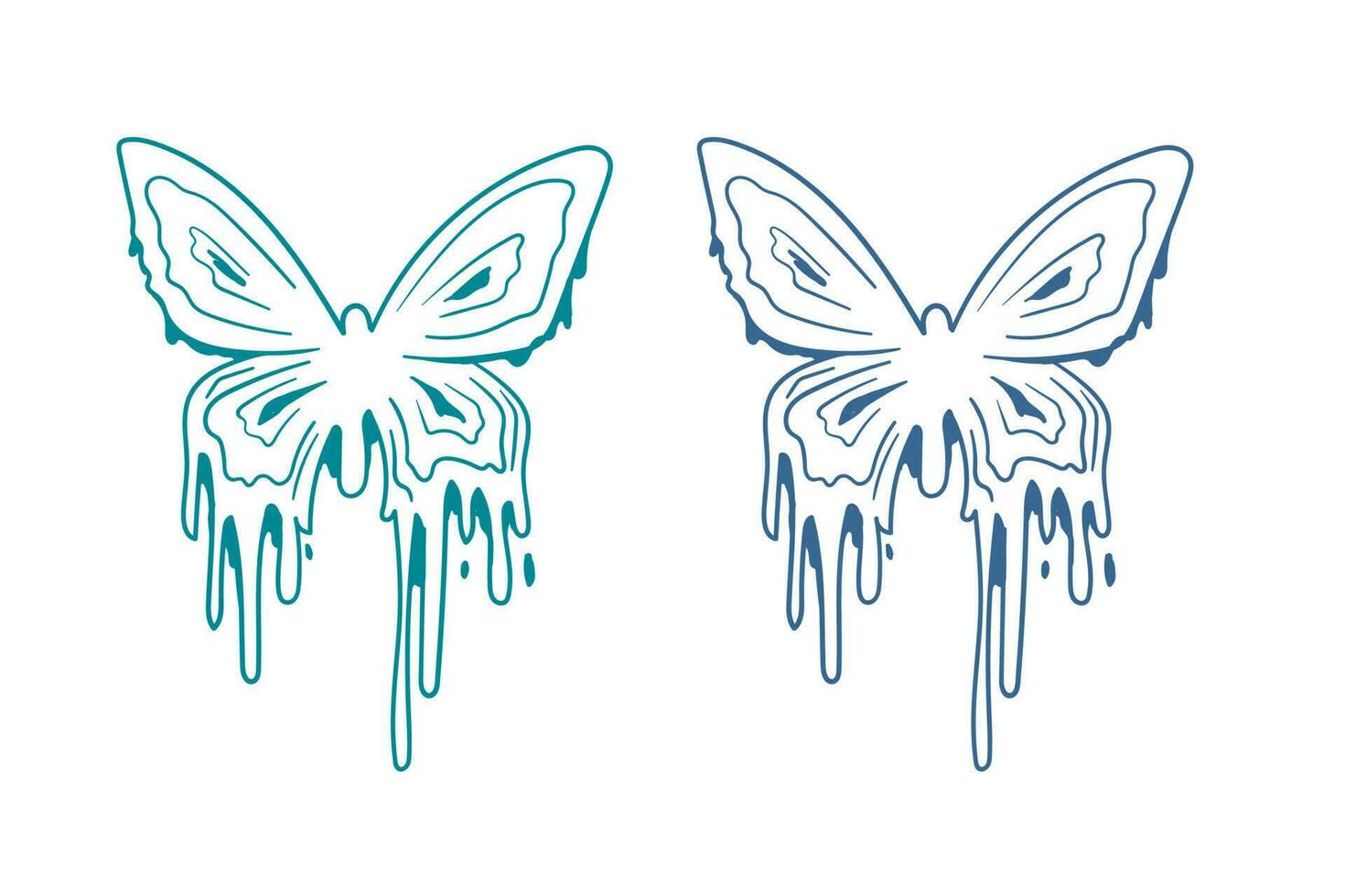 melting buterfly design vector