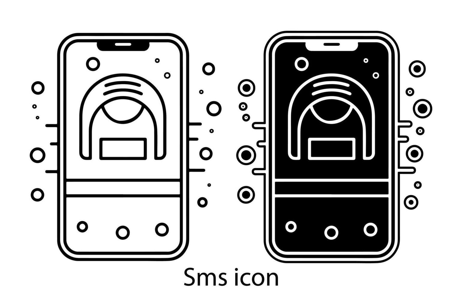 SMS icono contorno vectorial, sencillo conjunto de mensaje relacionado vector línea iconos contiene tal íconos como conversación,