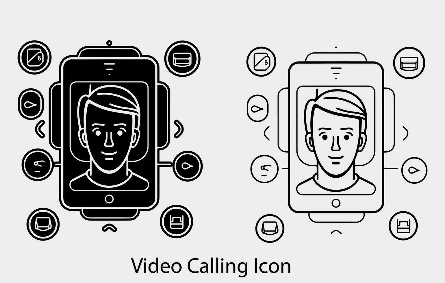 Video calling icon, outline style,Simple Set of Video Conference Related Vector Line Icons,Videocall line icon. Minimal vector illustration, simple outline icons
